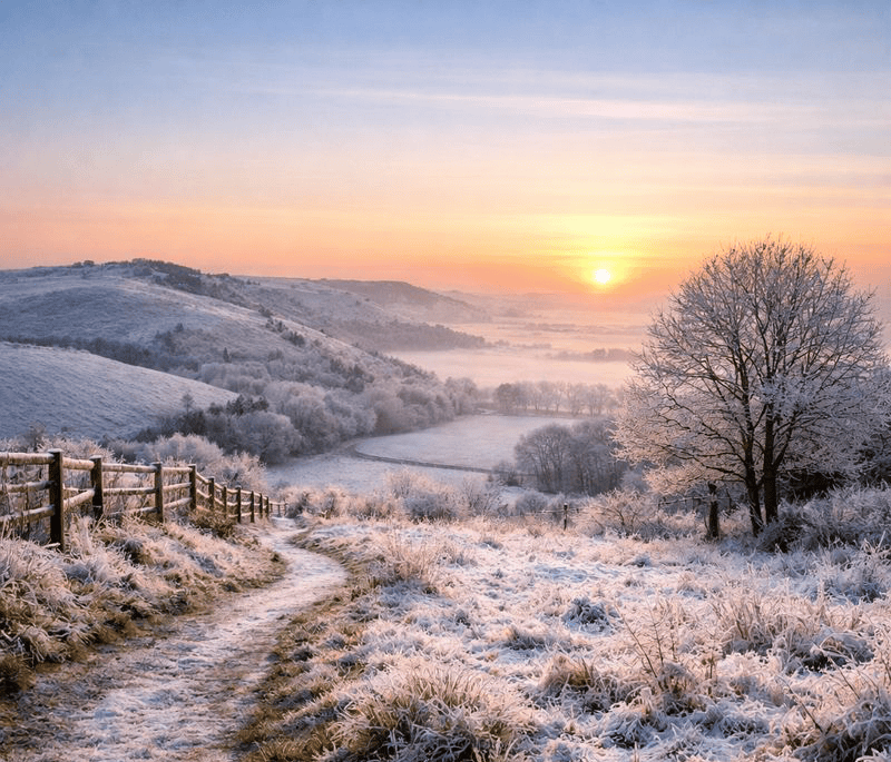 Picture of the south downs in winter